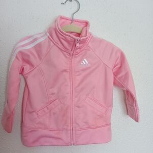 EUC Baby Girls Pink Adidas Zip Up Jacket 9M
